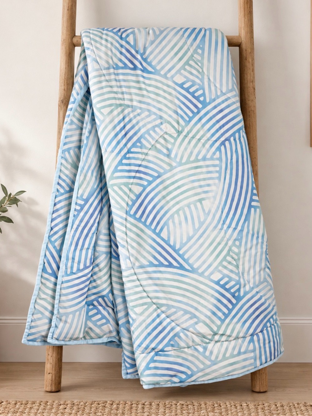 Pottery Barn Kelly Slater Collab Full/Queen Comforter Blue Geometric Coastal